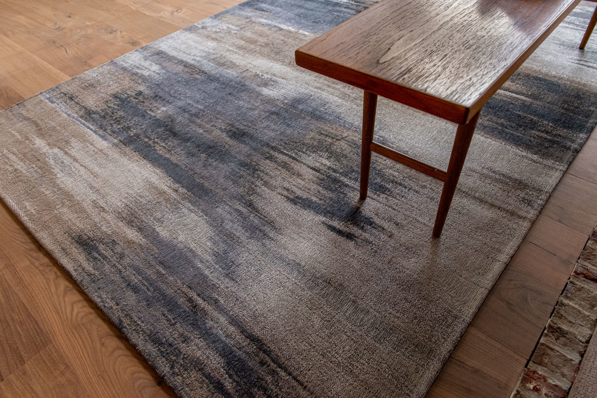 Abstract Flatwoven Beige Rug