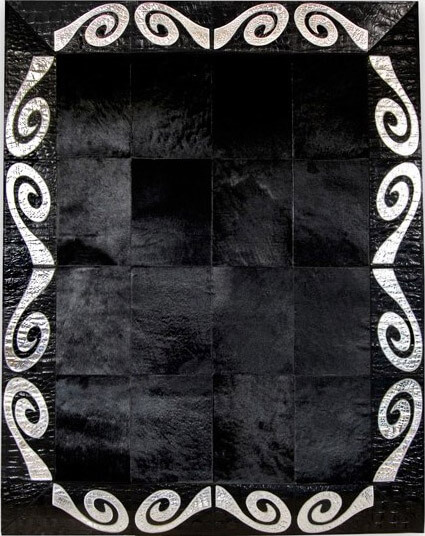 Black & Silver Cowhide Rug