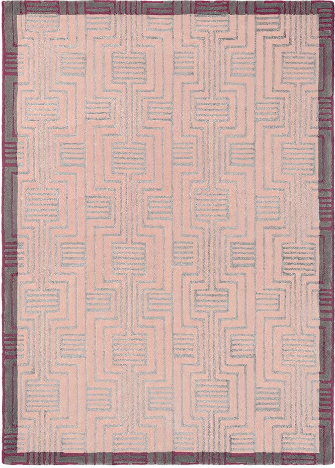 Hand-Tufted Pink Rug ☞ Size: 5' 7" x 8' (170 x 240 cm)