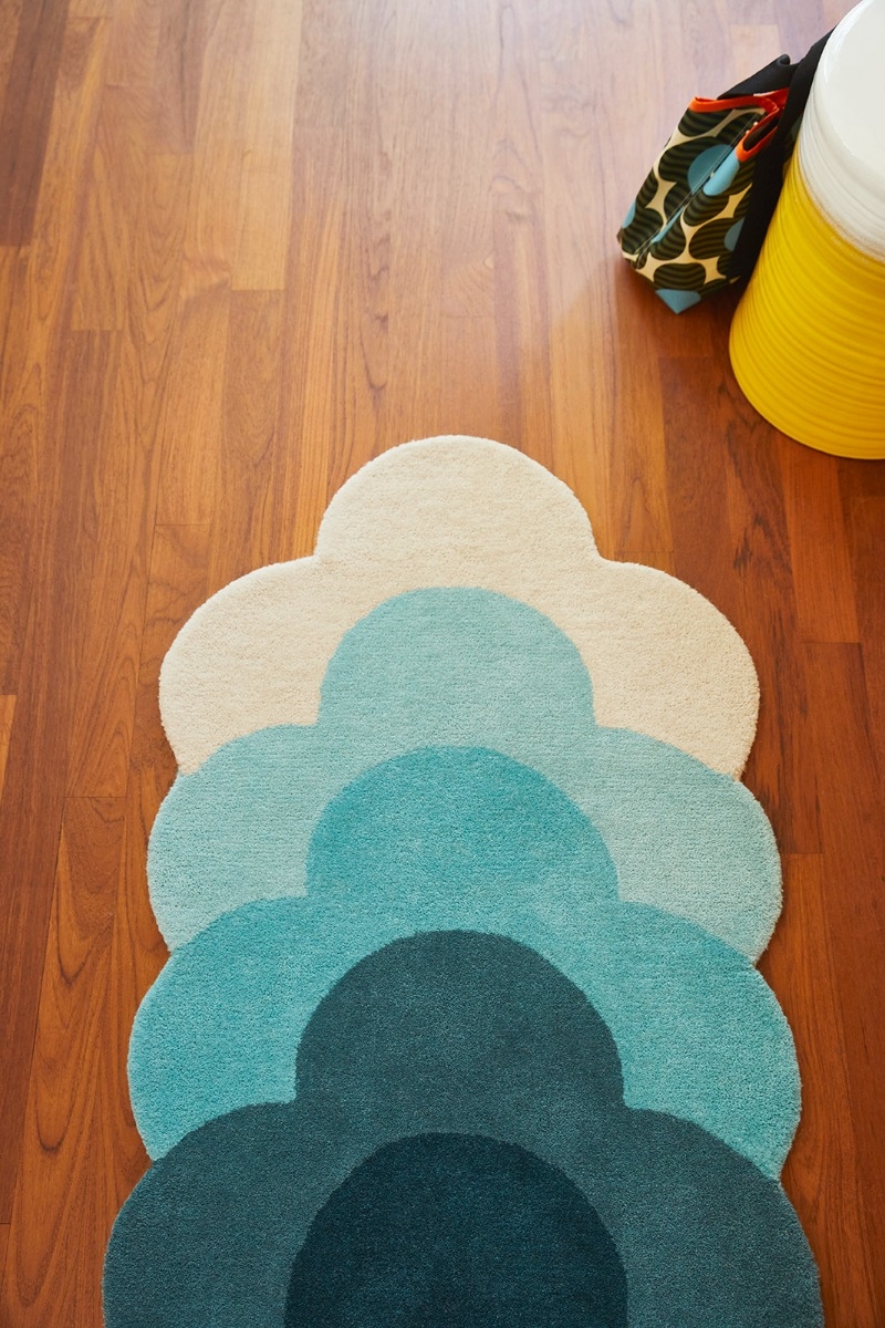 Floral Teal Handwoven Rug