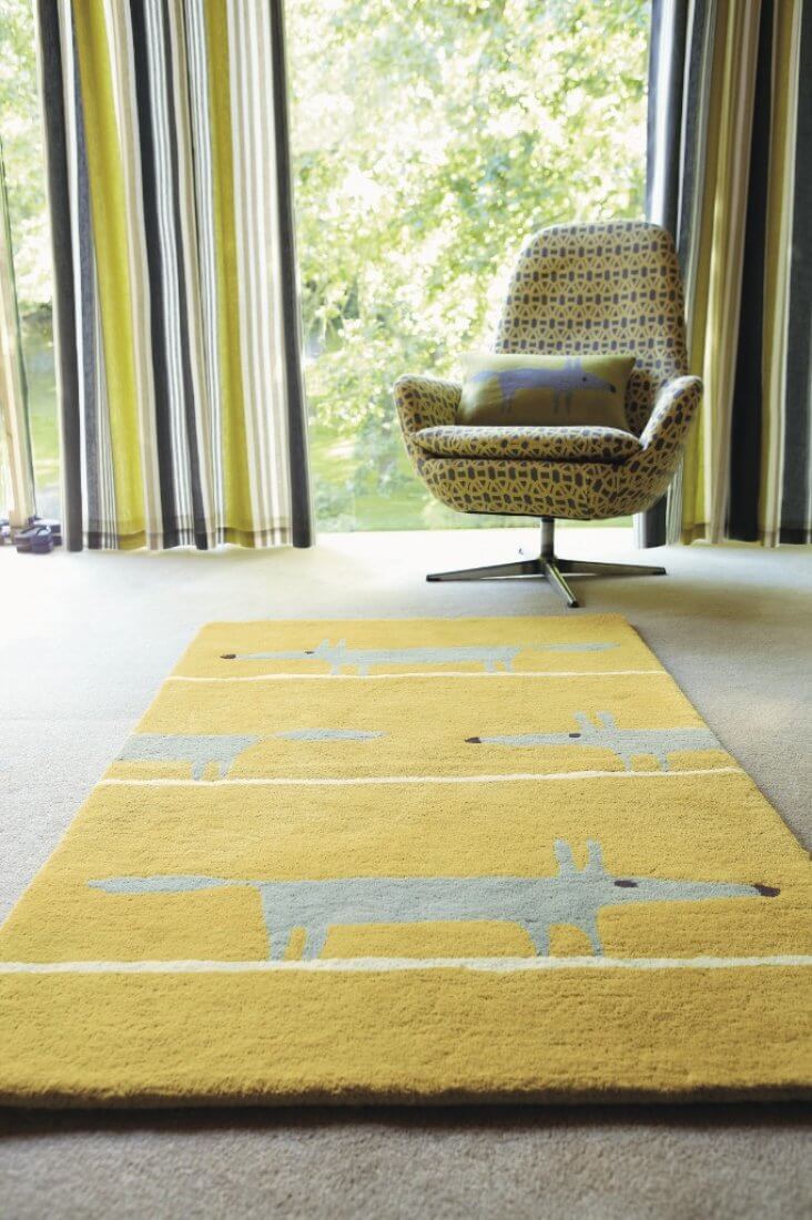 Fox Mustard Wool Handwoven Rug