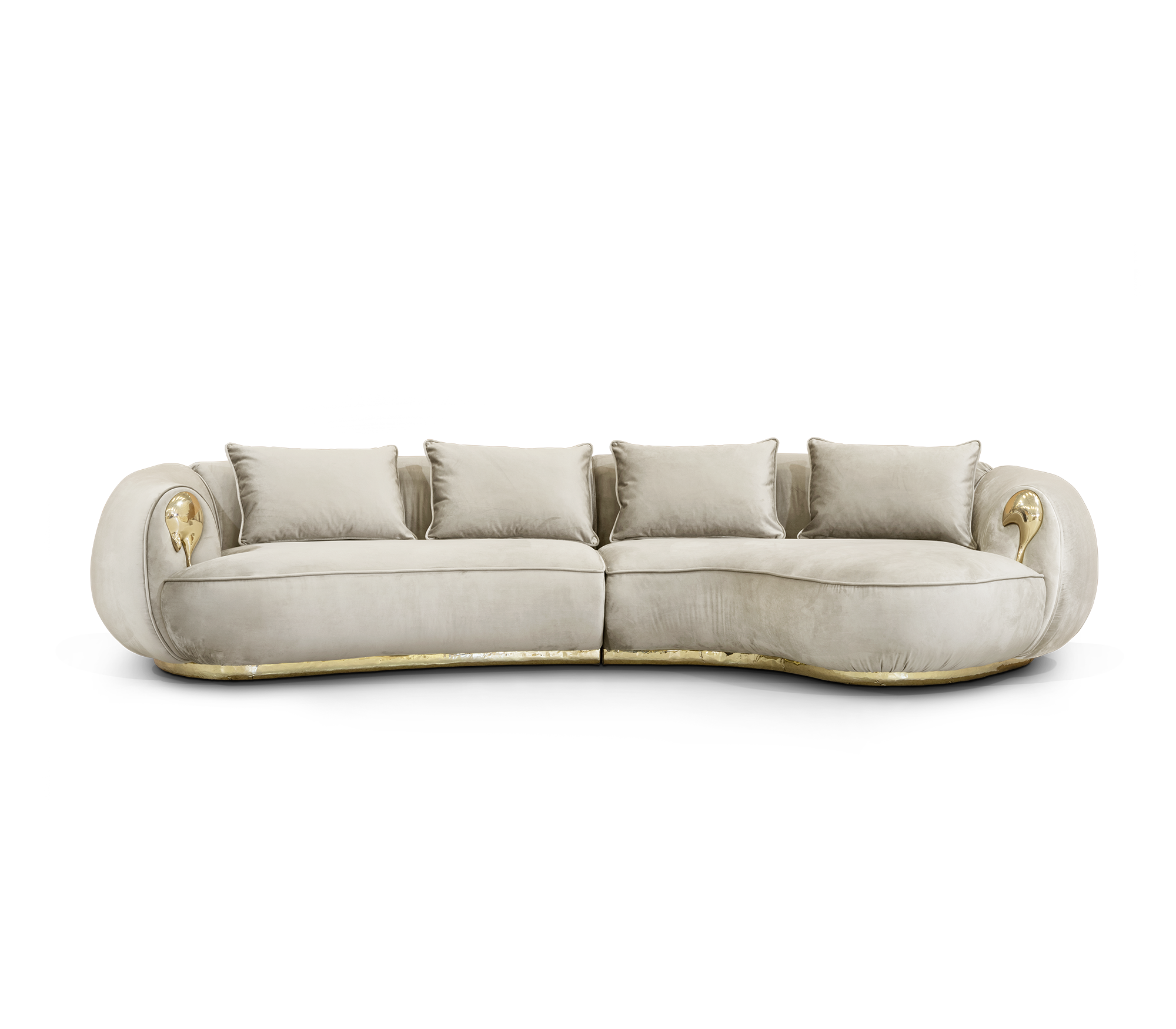 Solara Cream Curved Luxe Sofa