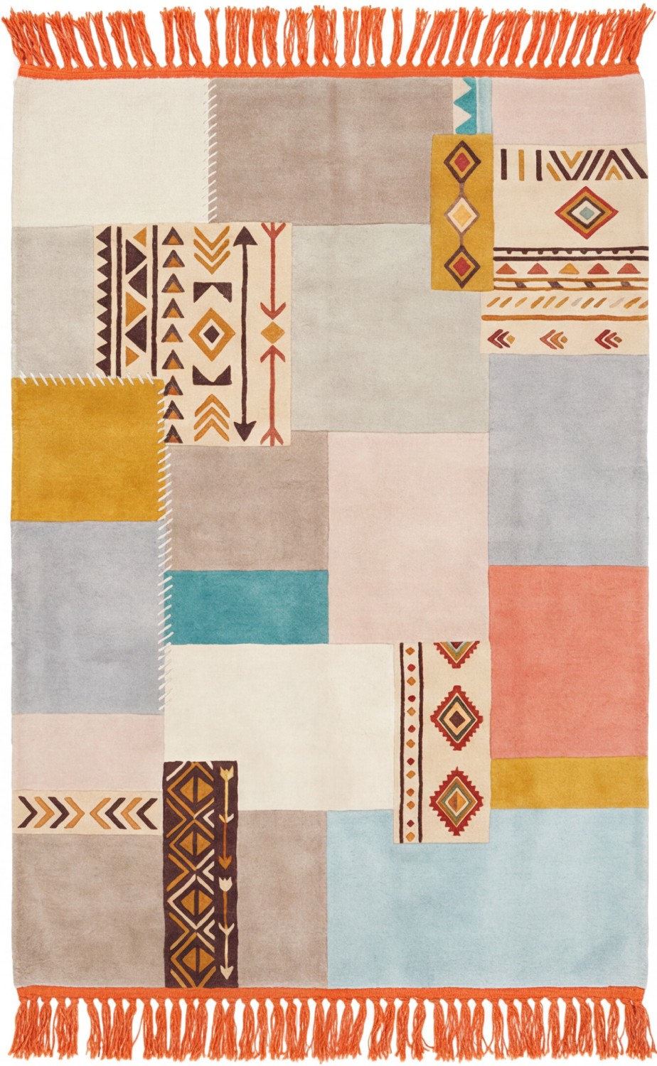 Patchwork Grid Handcrafted Rug