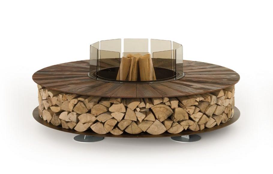 Zero Texture Luxury Outdoor Fire Pit | Finishing: Aluminium | Dimensions: Ø 150 cm