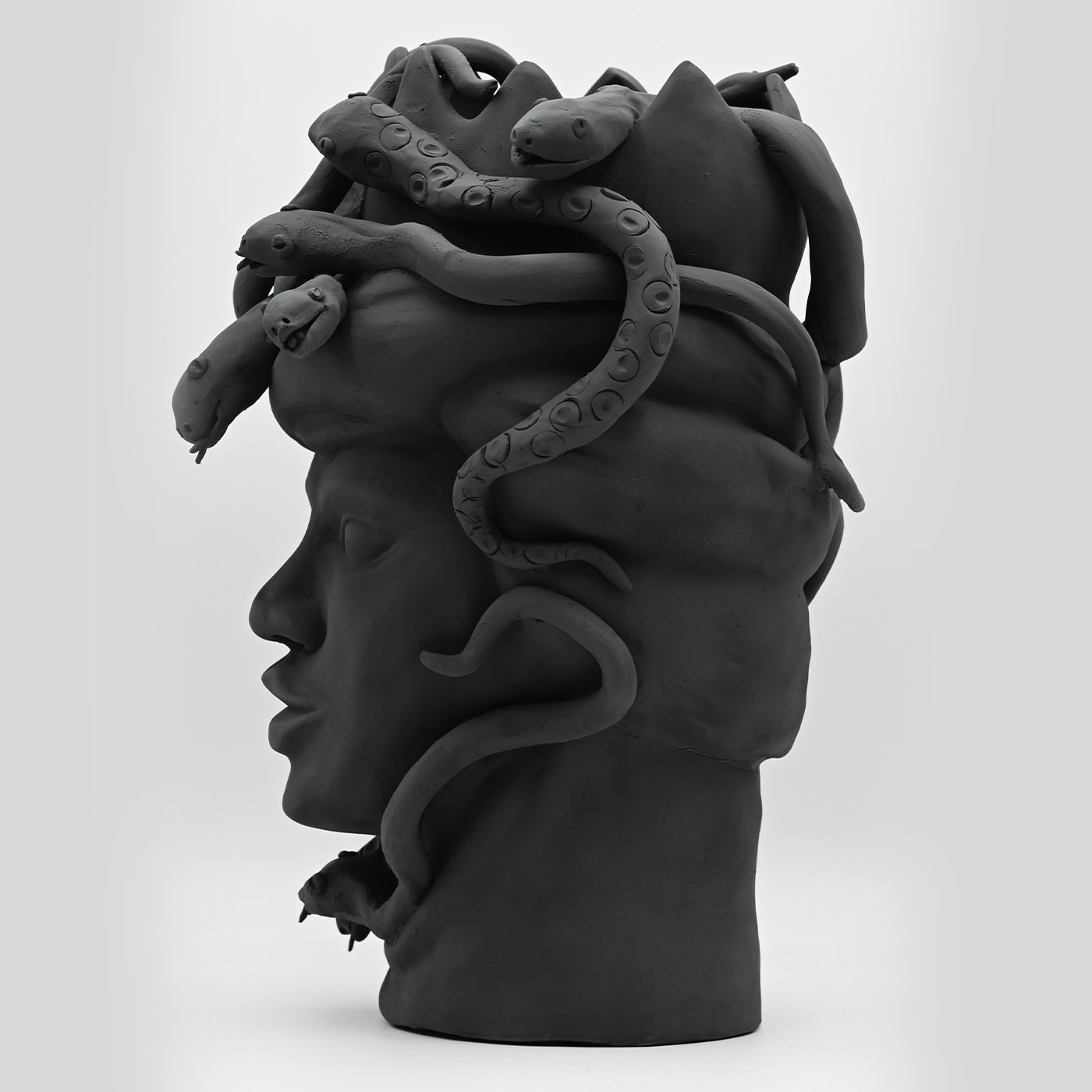 Moor's Head Dark Grey Handmade Sculpture