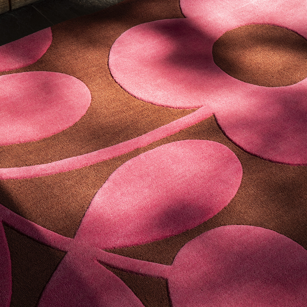 Sprig Pink Designer Wool Rug ☞ Size: 8' 2" x 11' 6" (250 x 350 cm)