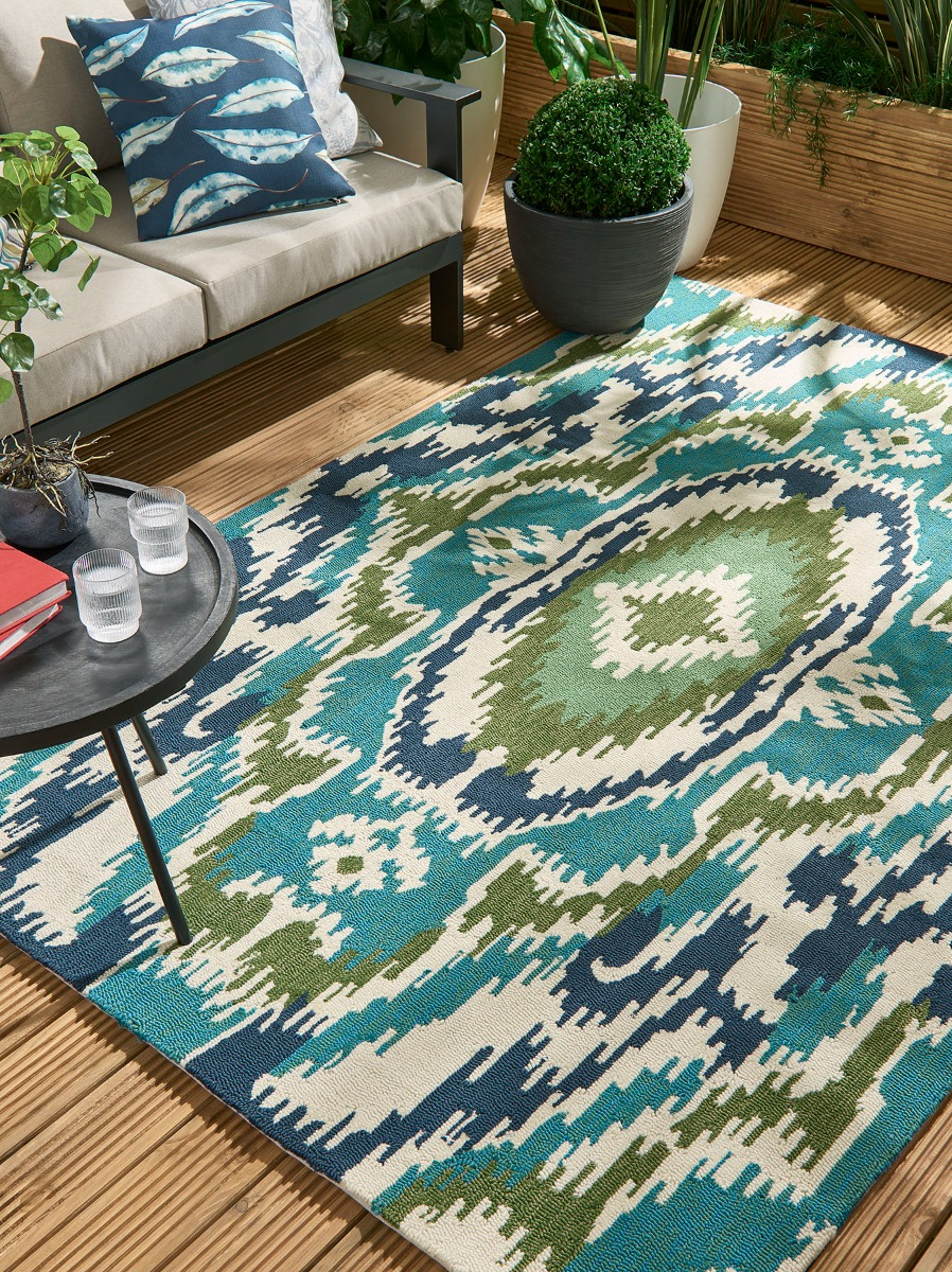 Blue Multi Outdoor Rug