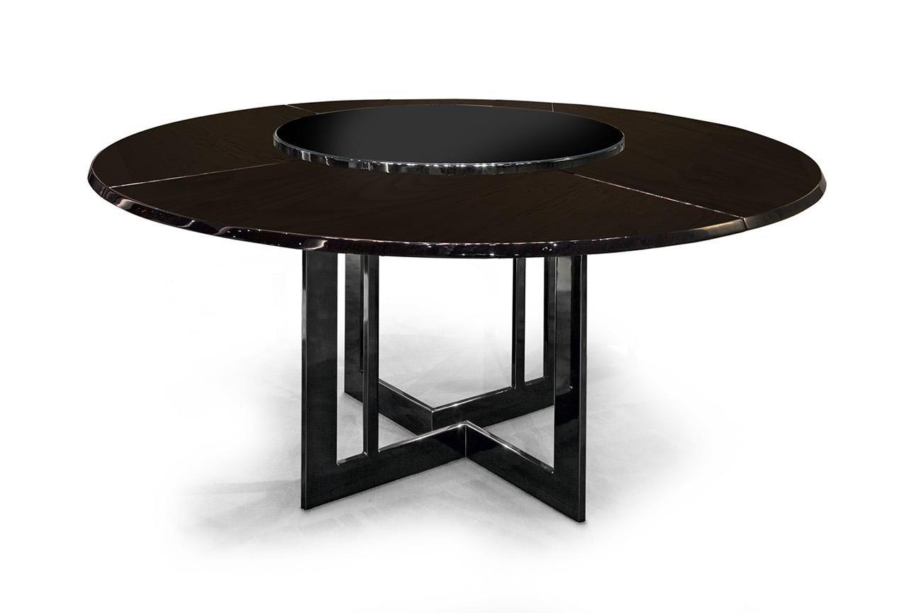 Crafted Round Table | Configuration: With Lazy Susan | Dimensions: Ø 160 cm