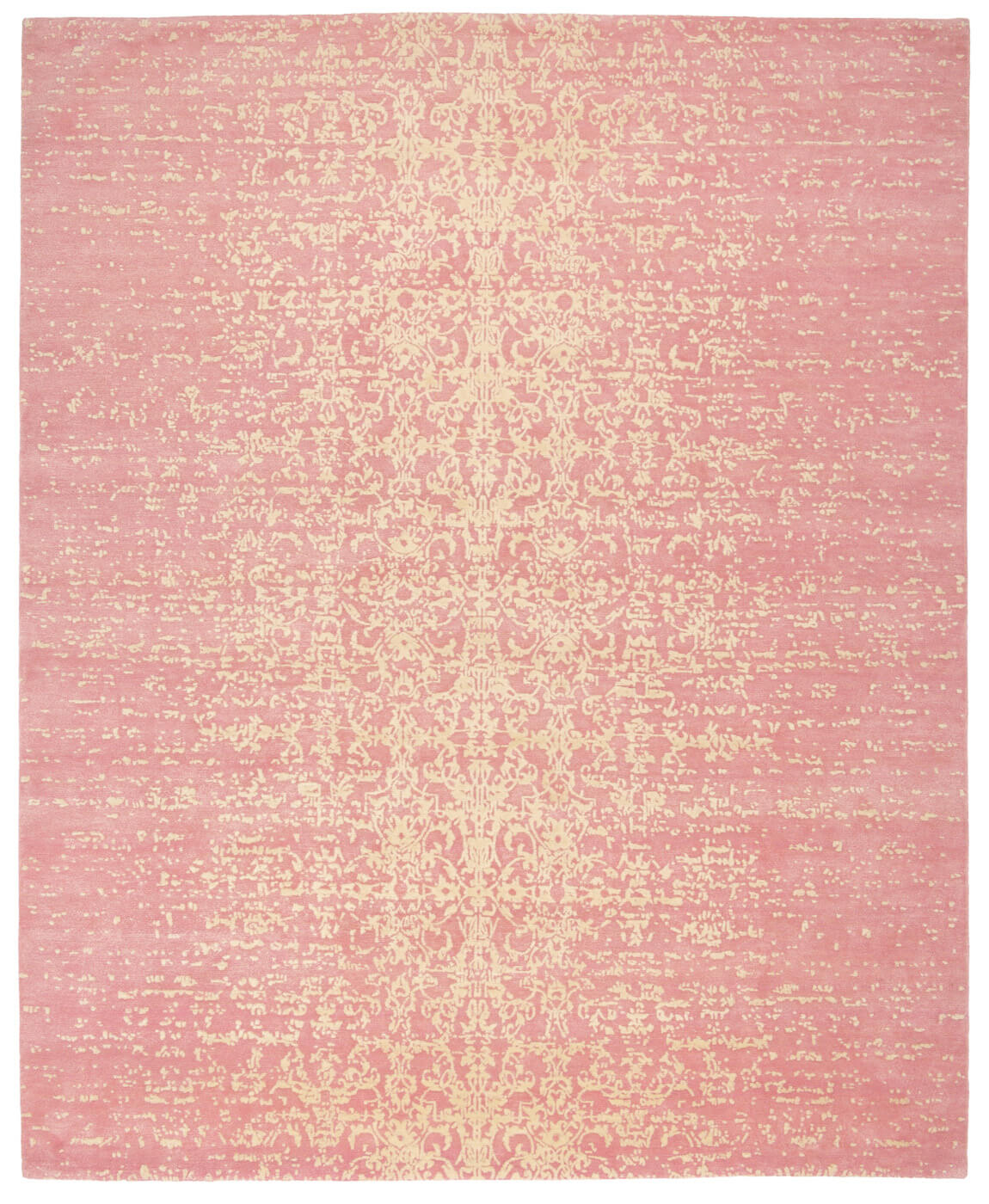 Faded Hand-knotted Pink Rug
