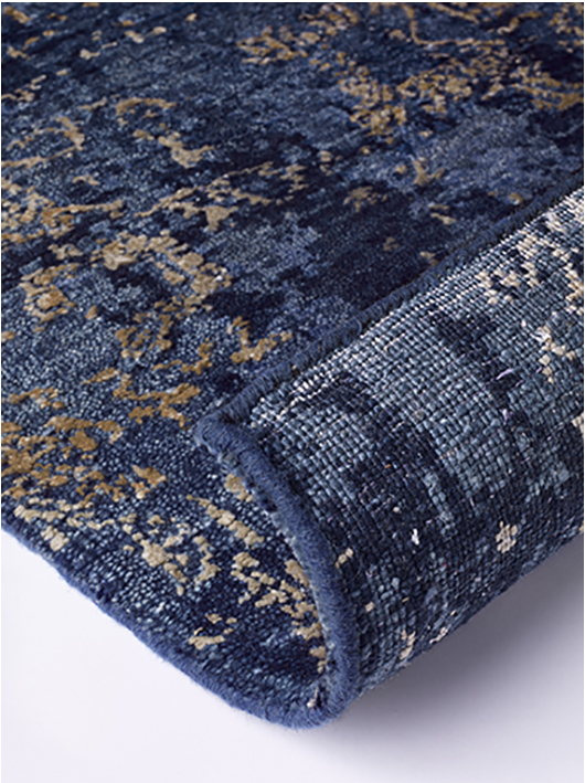 Limited Edition Abstract Blue Gold Rug