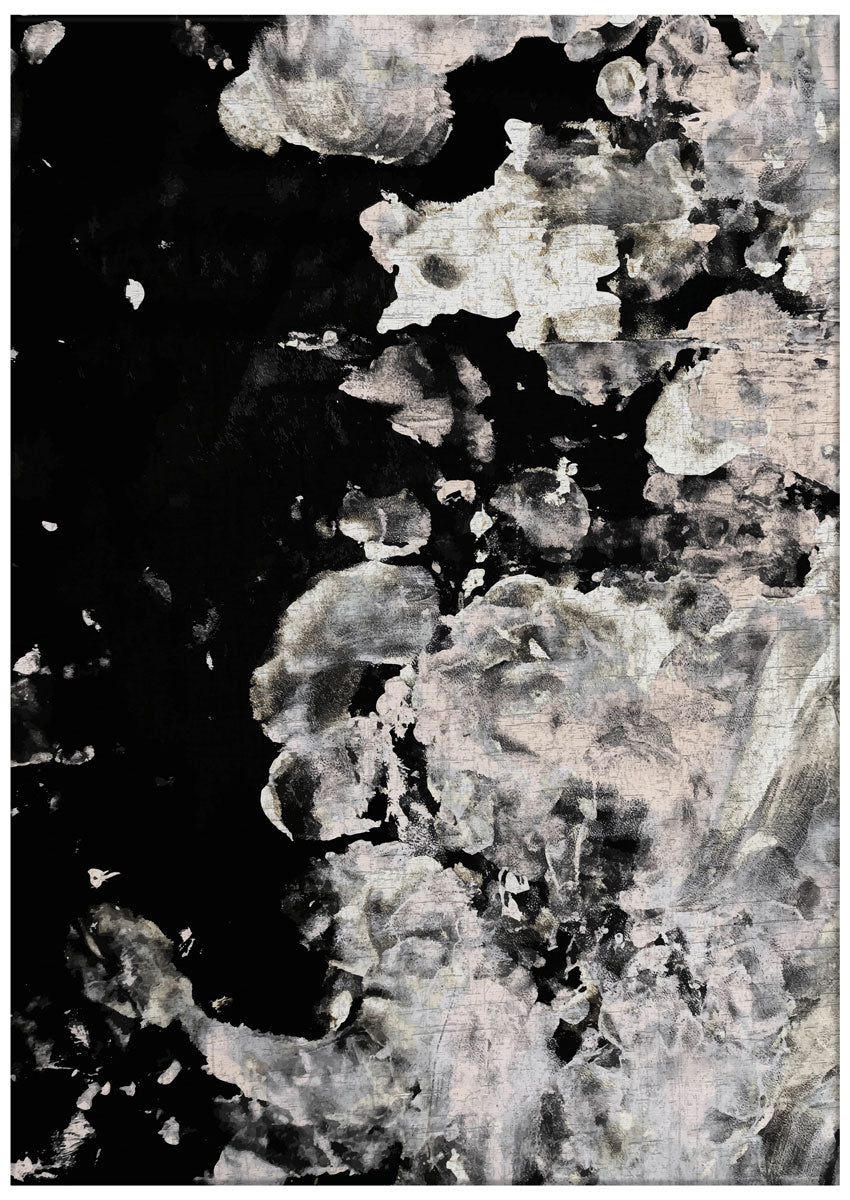 Late Black Puddle Flatwoven Rug ☞ Size: 6' 7" x 9' 8" (200 x 295 cm)