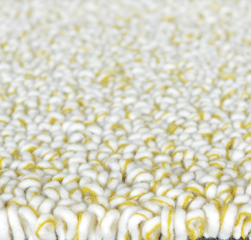 Felted Loop Pile Yellow Rug ☞ Size: 250 x 350 cm