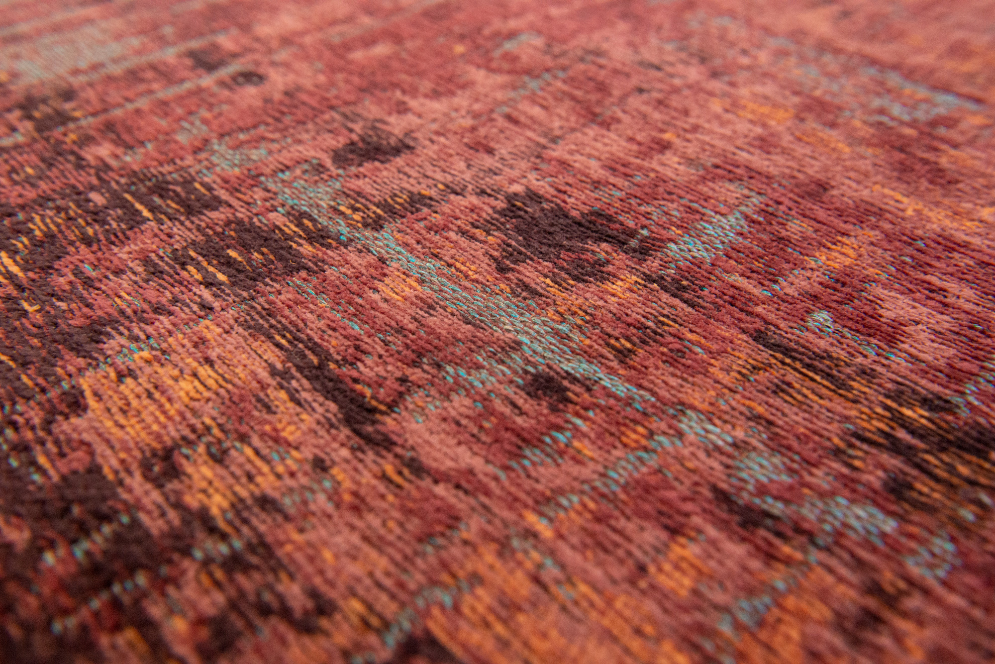 Abstract Flatwoven Red Rug