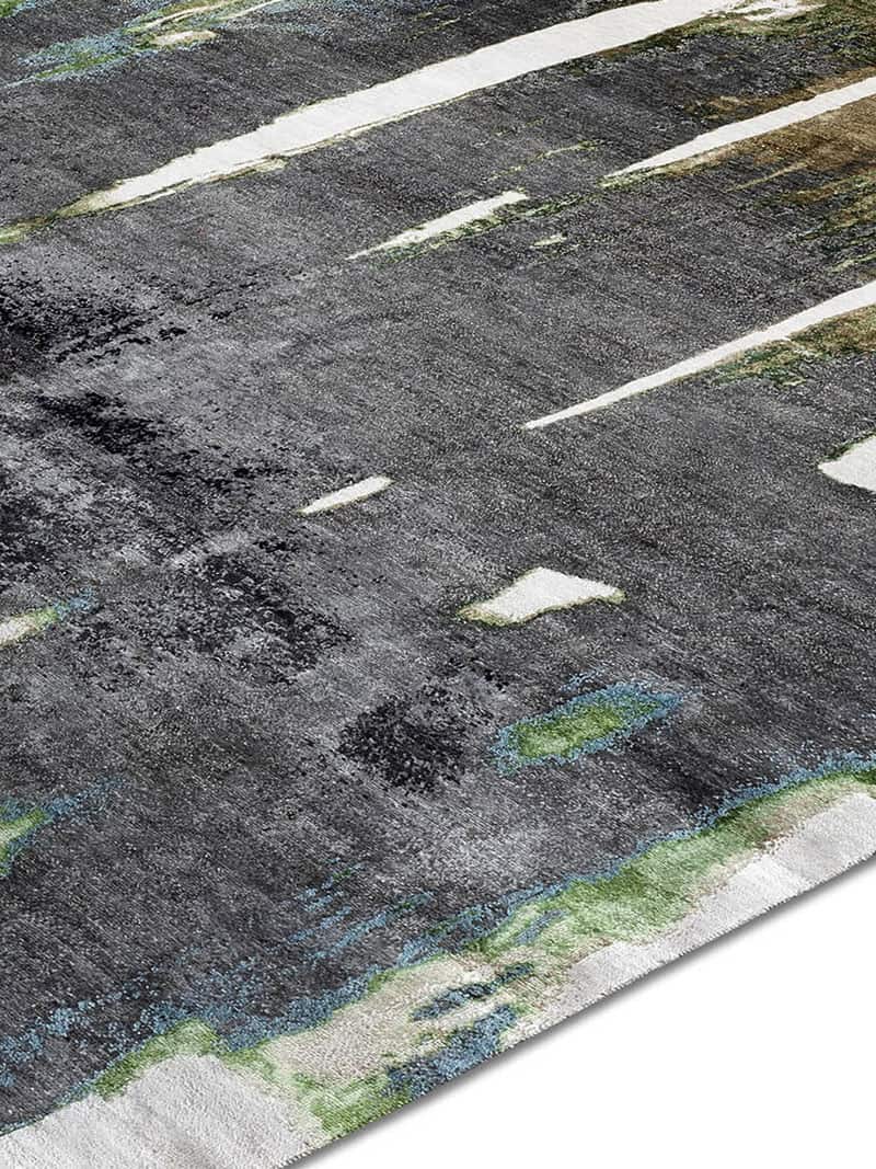 Black on Beige Luxury Handmade Rug