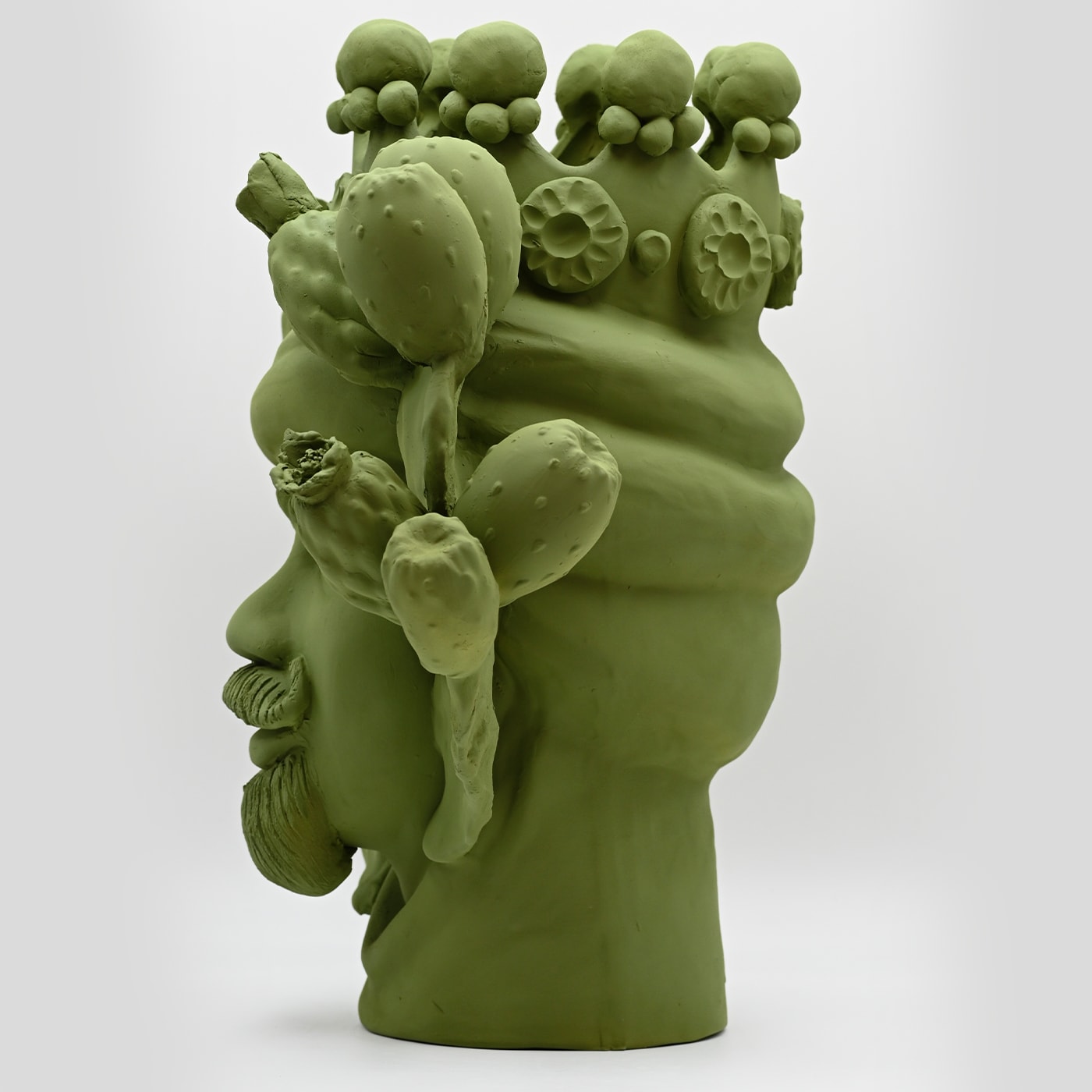 Moor's Head Green Handmade Sculpture