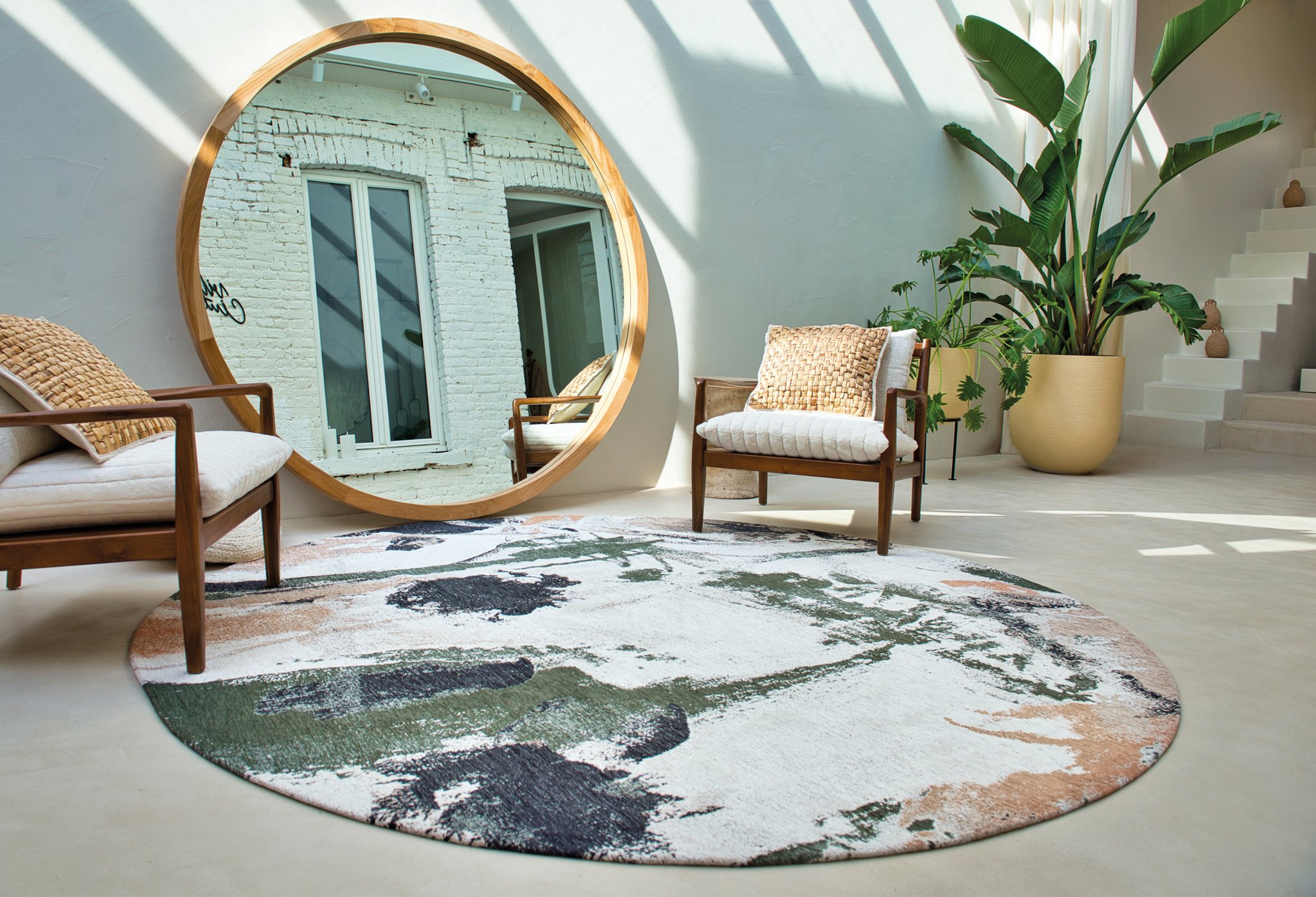 Indian Rice Round Rug