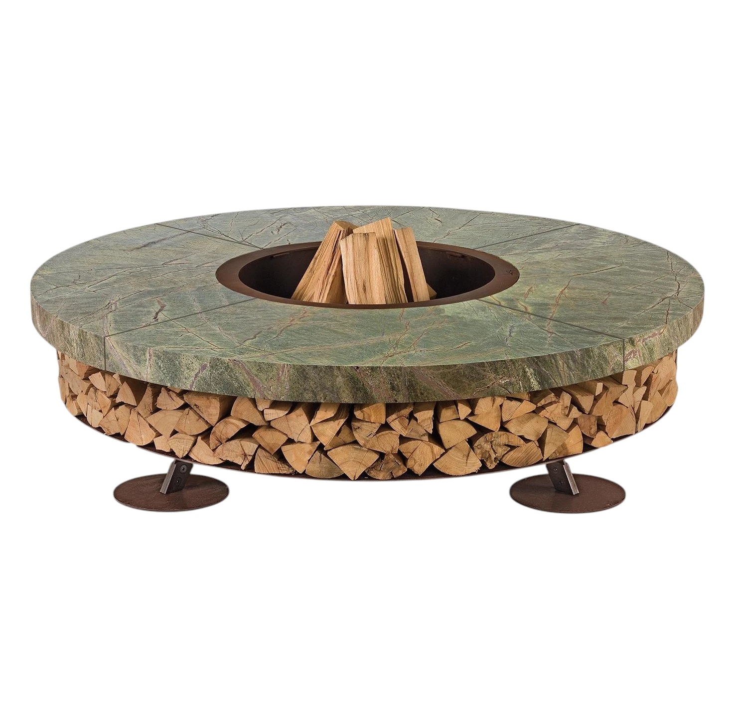 Ercole Marble Green Outdoor Italian Fire Pit