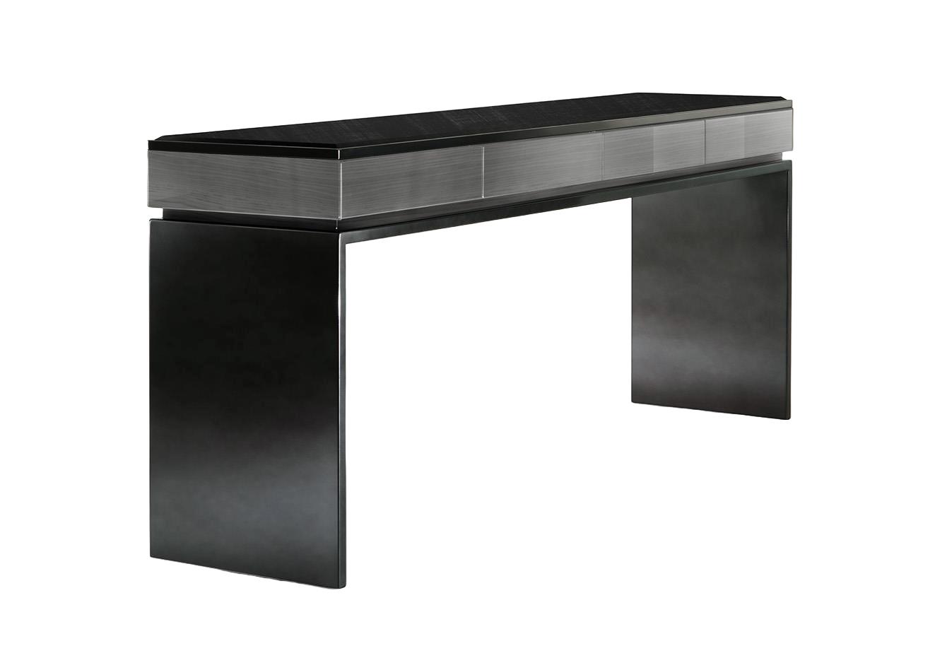 Console with Four Drawers and Slender Metal Base