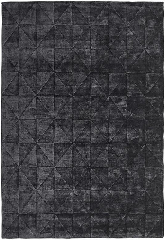 Triangles Dark Grey Rug ☞ Size: 6' 7" x 10' (200 x 300 cm)