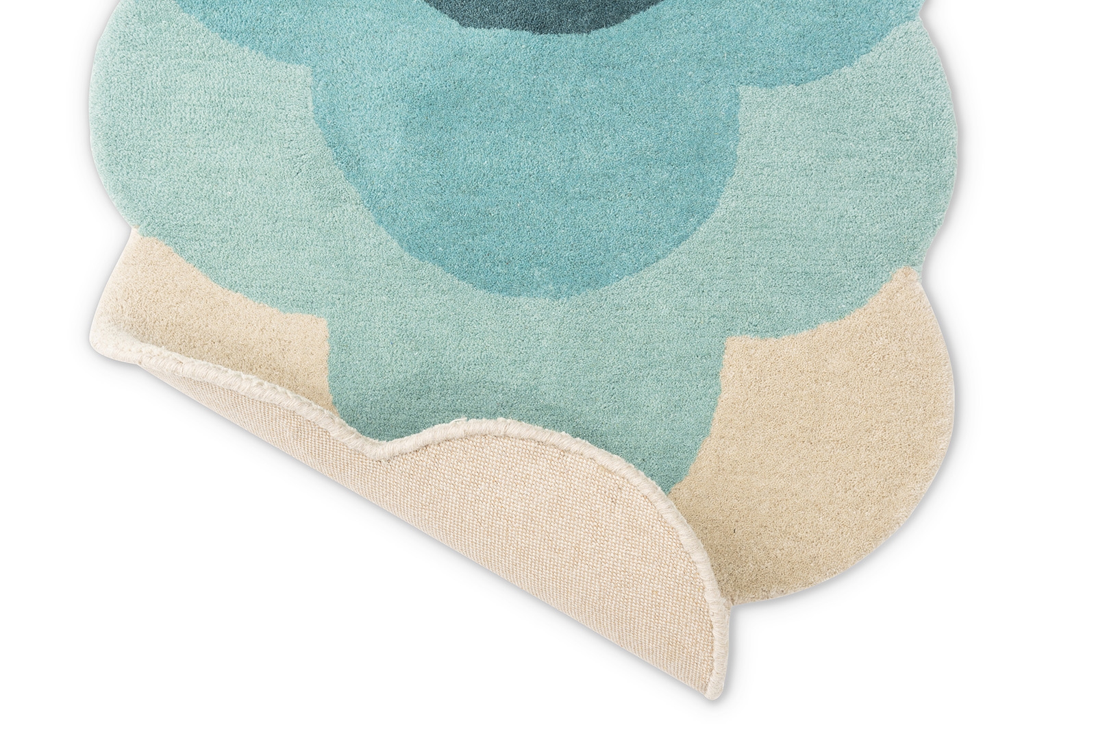 Floral Teal Handwoven Rug