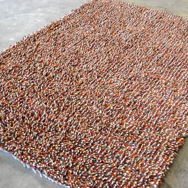 Rocks Shaggy Handmade Rug | Size: 6' 7