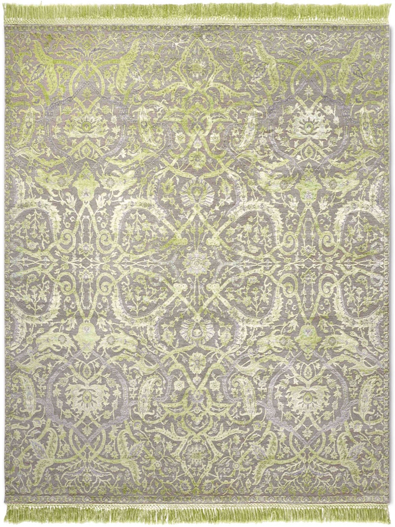 Heriz Apple Green Hand Knotted Rug