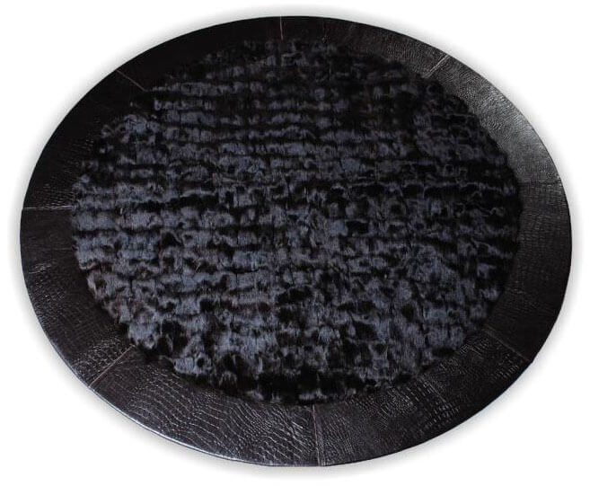 Round Real Fur Croco Rug ☞ Size: Ø 400 cm