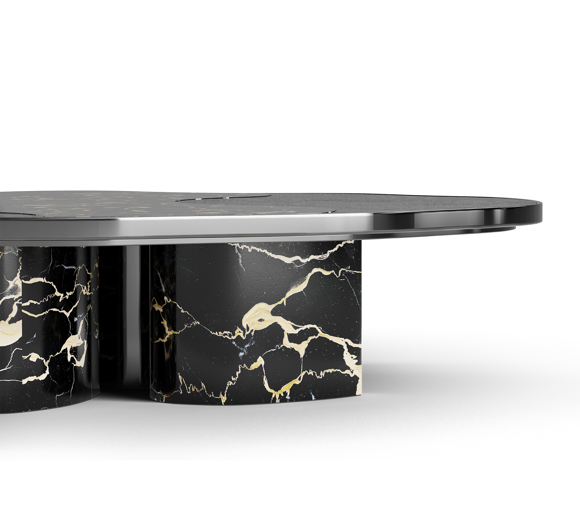 Athena Portoro Marble & Onyx Table Set