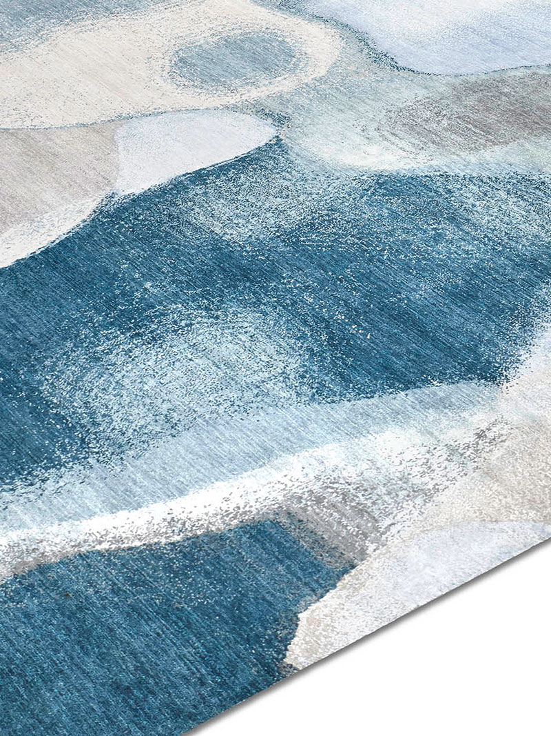 Turquoise Blue Hand-Woven Rug