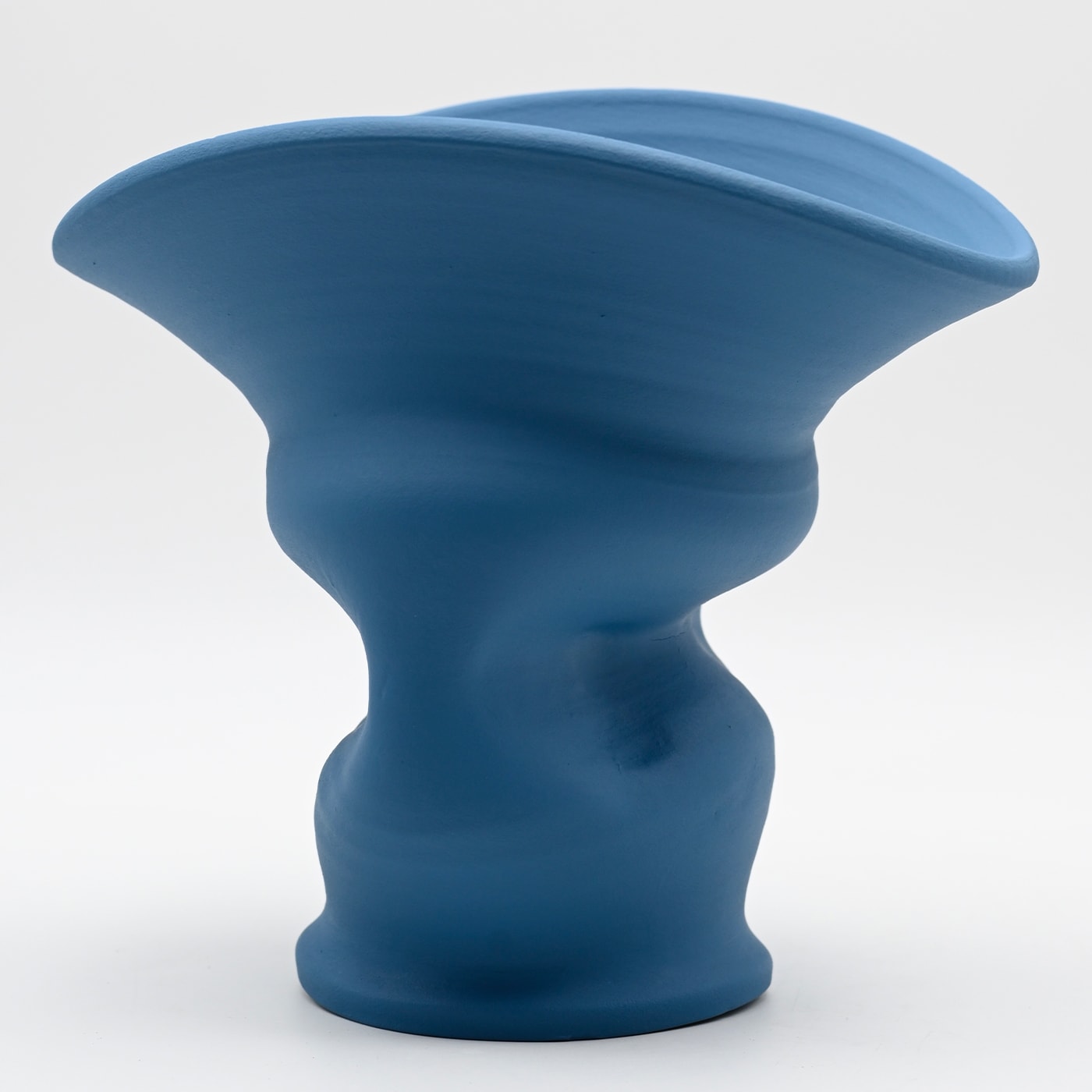 Light Blue Hand Sculptured Vase