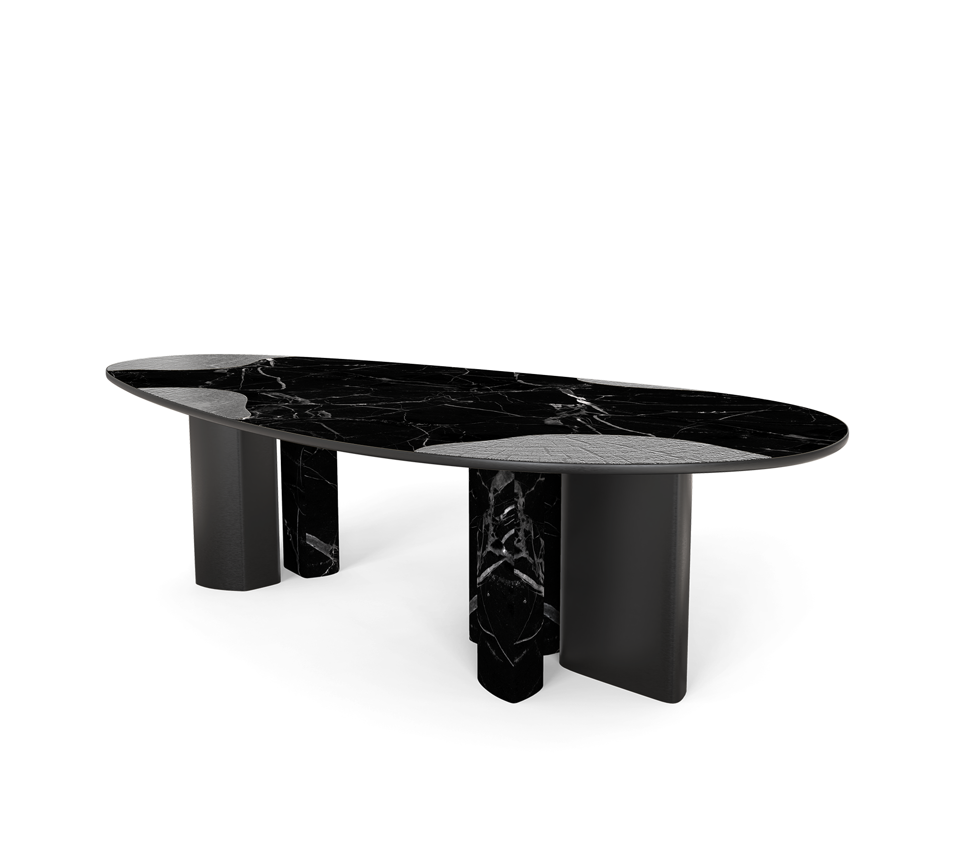 Athena Nero Marble & Onyx Dining Table