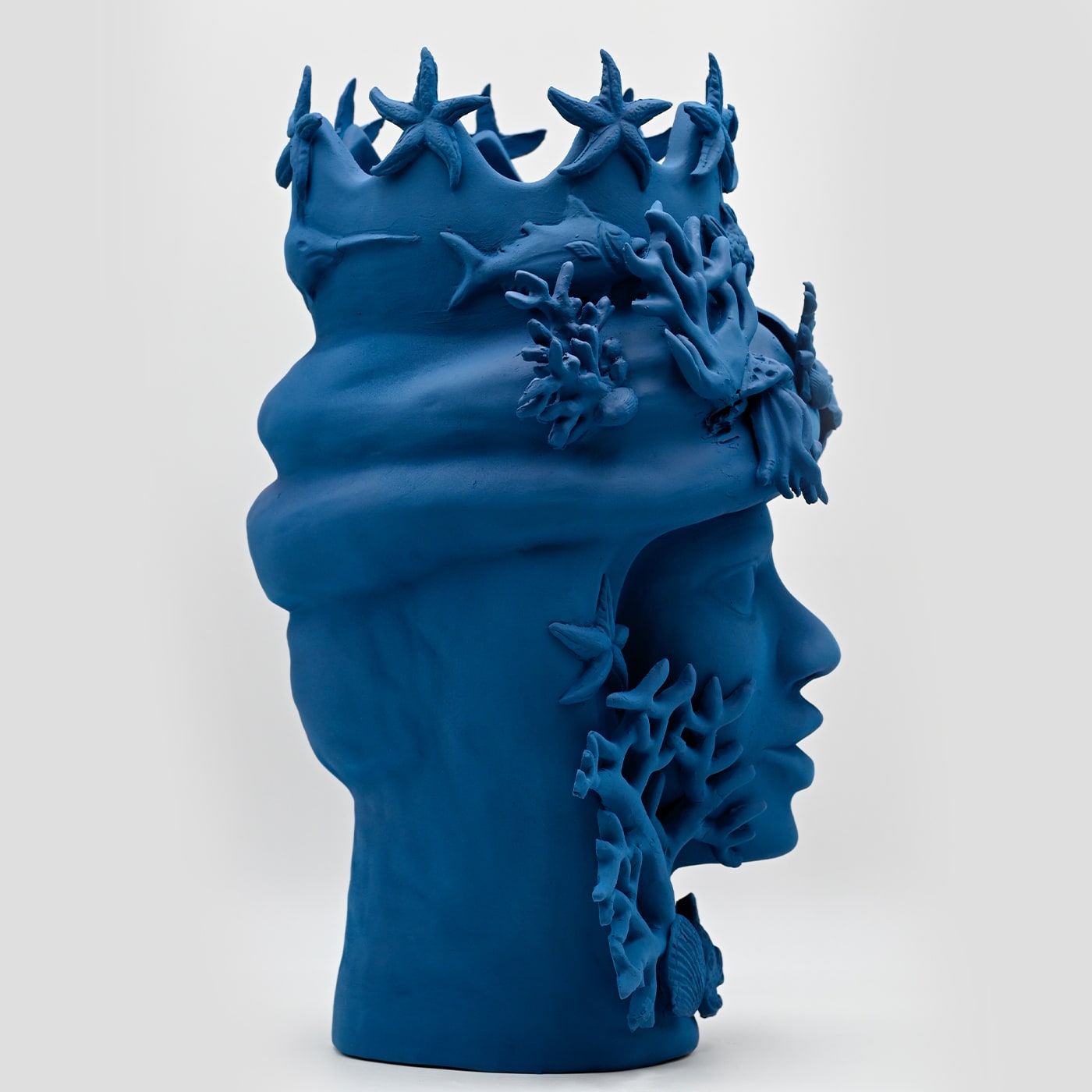 Moor's Head Royal Blue Handmade Sculpture