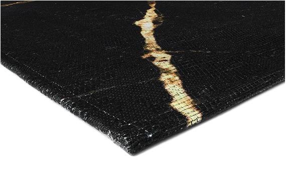 Abstract Marbre Black / Gold Rug ☞ Size: 155 x 230 cm