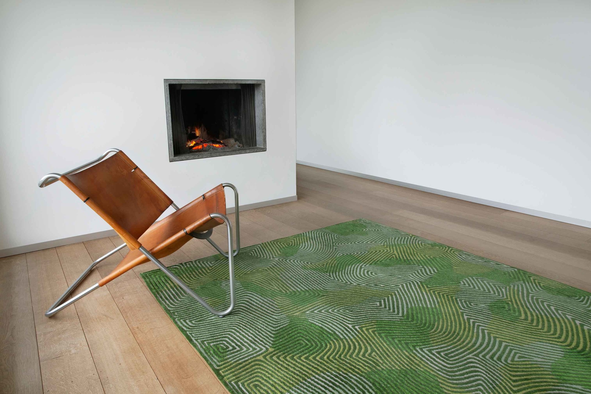 Green Waves Flatwoven Rug