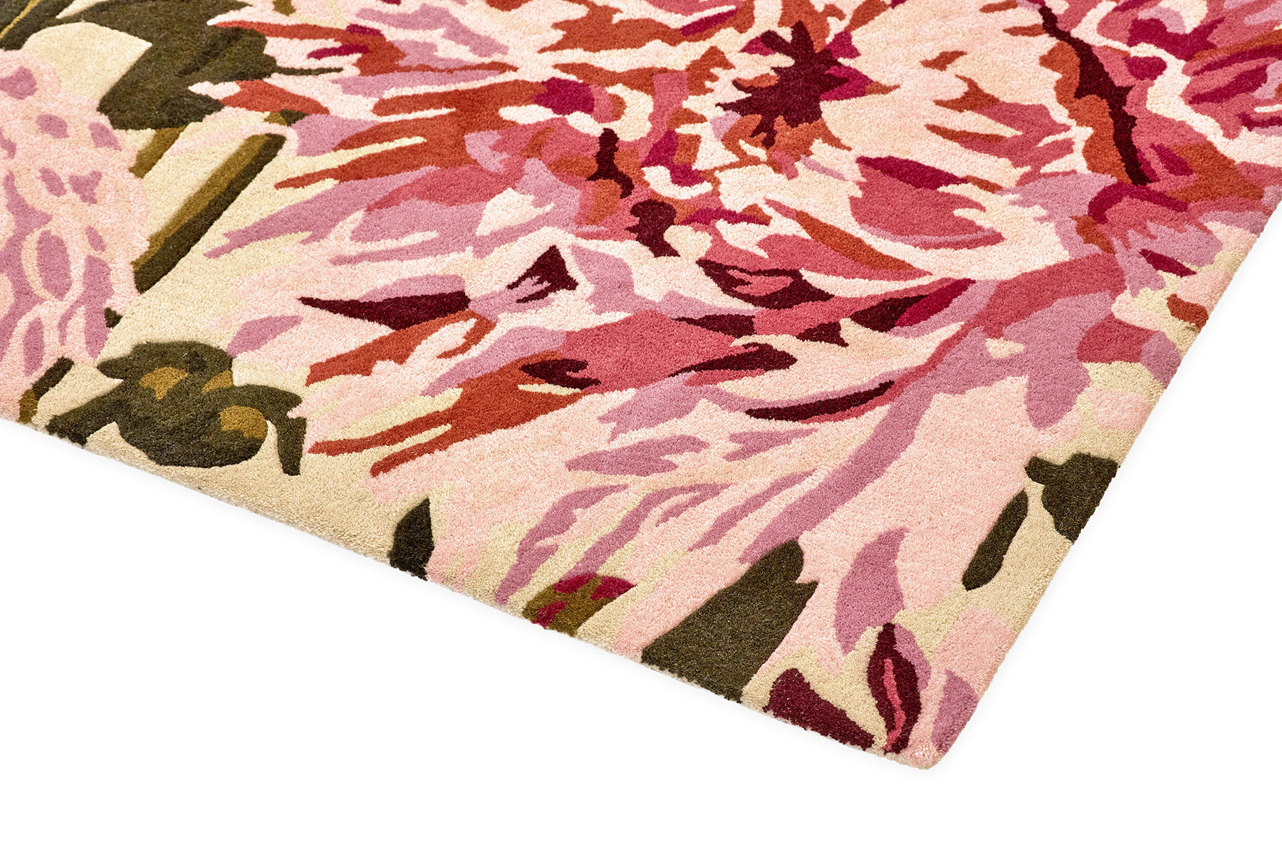 Dahlia Fuchsia / Palm Designer Rug