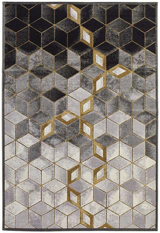 Gabriel Geometric Grey Rug ☞ Size: 195 x 280 cm