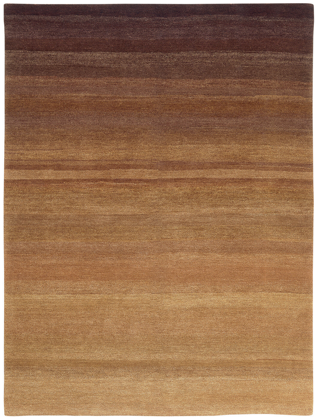 Gradient Hand-Knotted Brown Rug