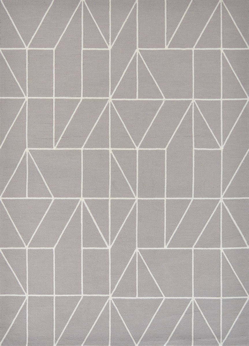 Steel Geometric Outdoor Handtufted Rug