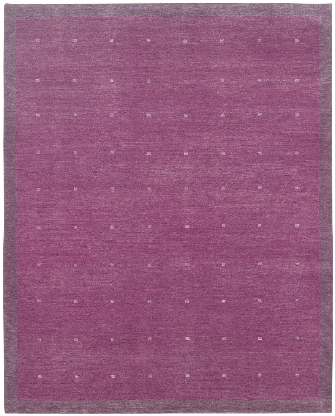 Hand-Knotted Symbol Border Purple Rug