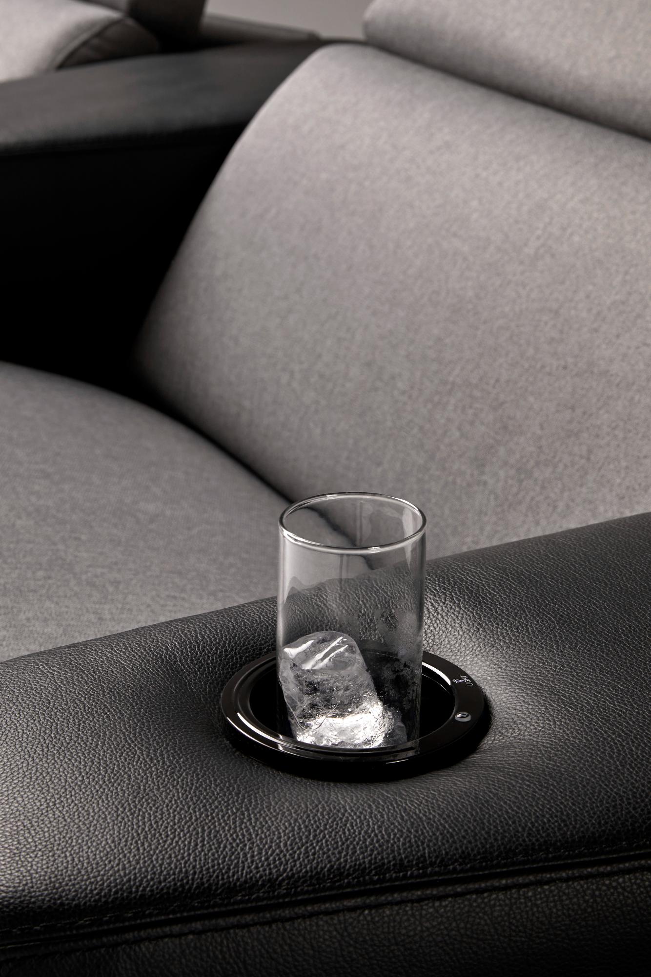 Atlanta Grey 3-Seater Curved Sofa