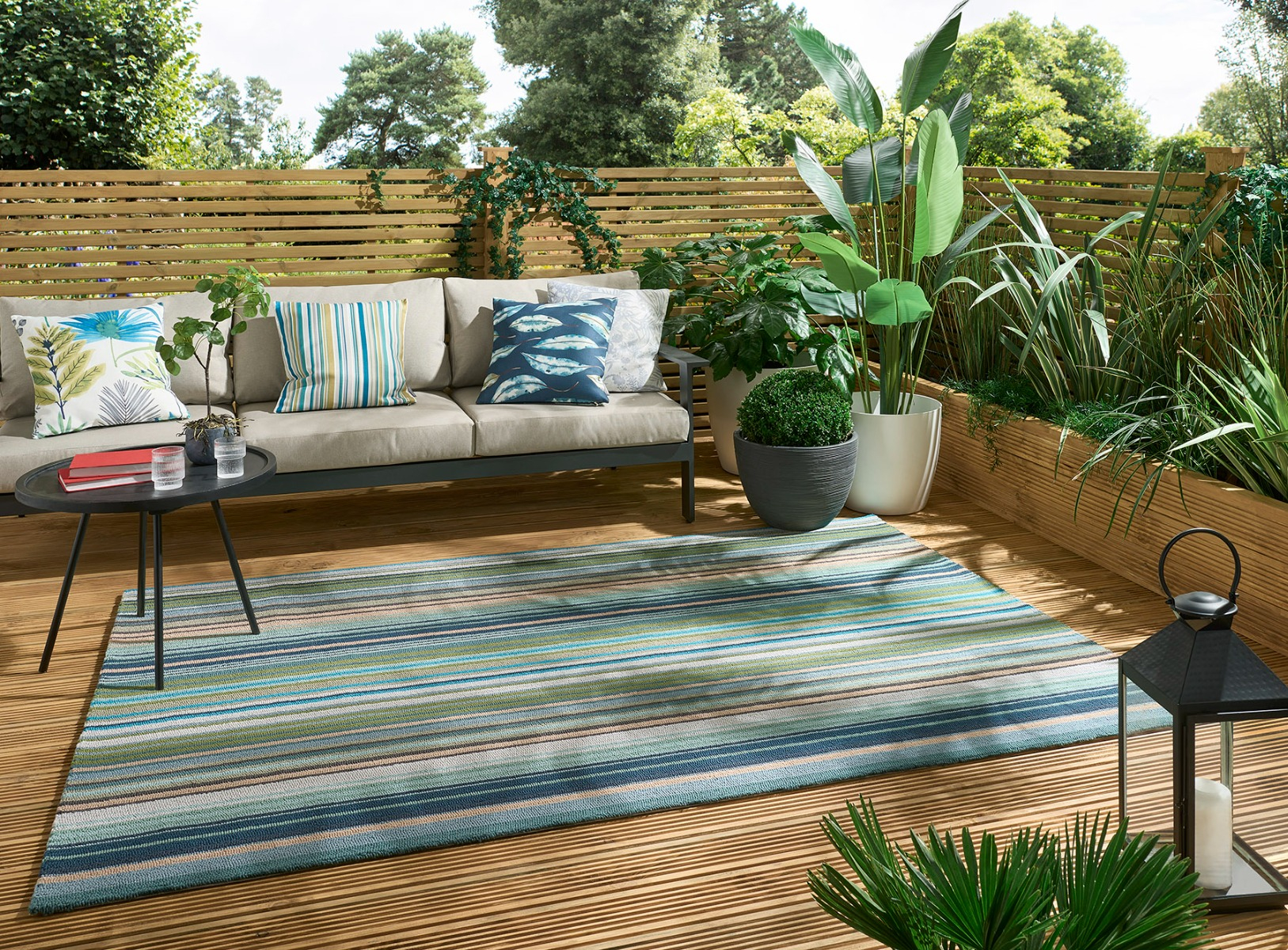 Multi Stripes Outdoor Rug