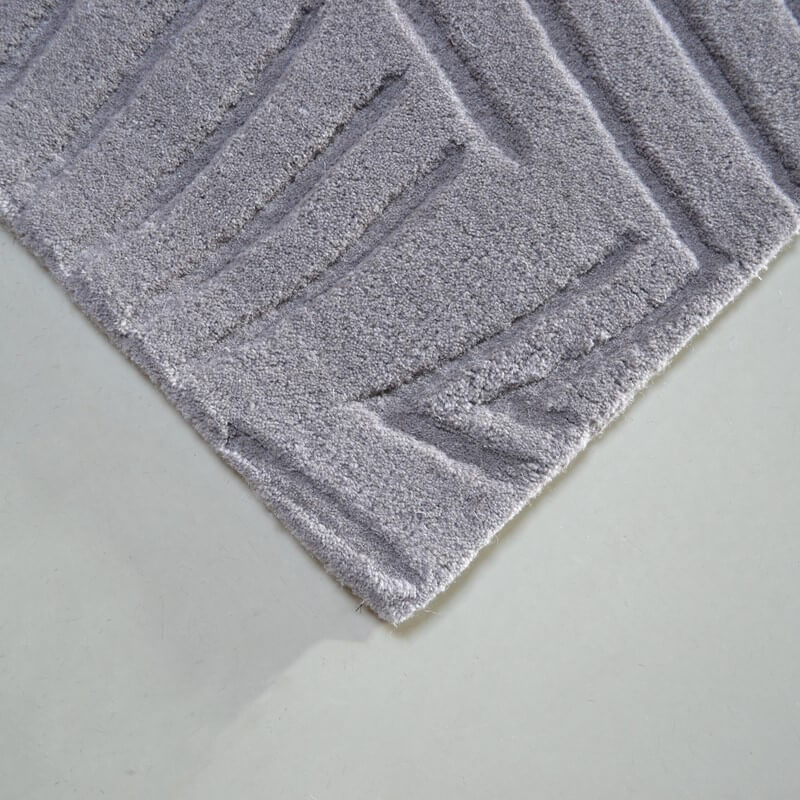 Grey Wool Embossed Rug