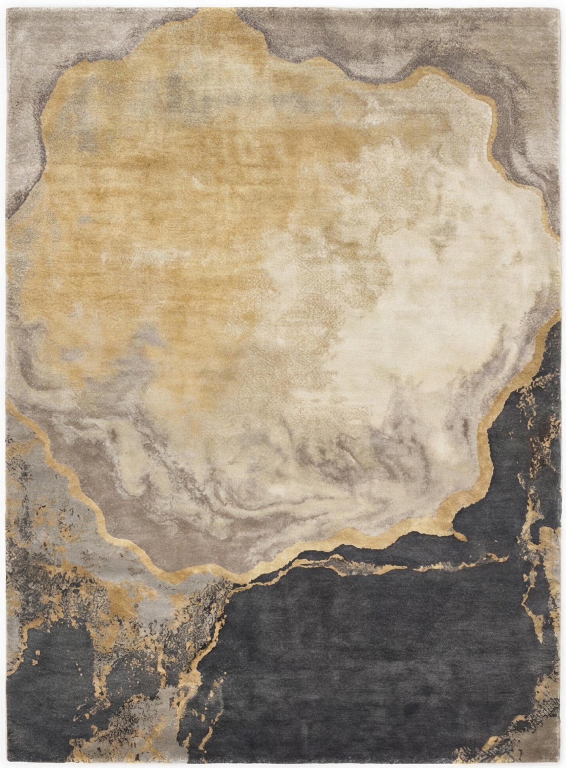 Gilded Abyss Handcrafted Rug