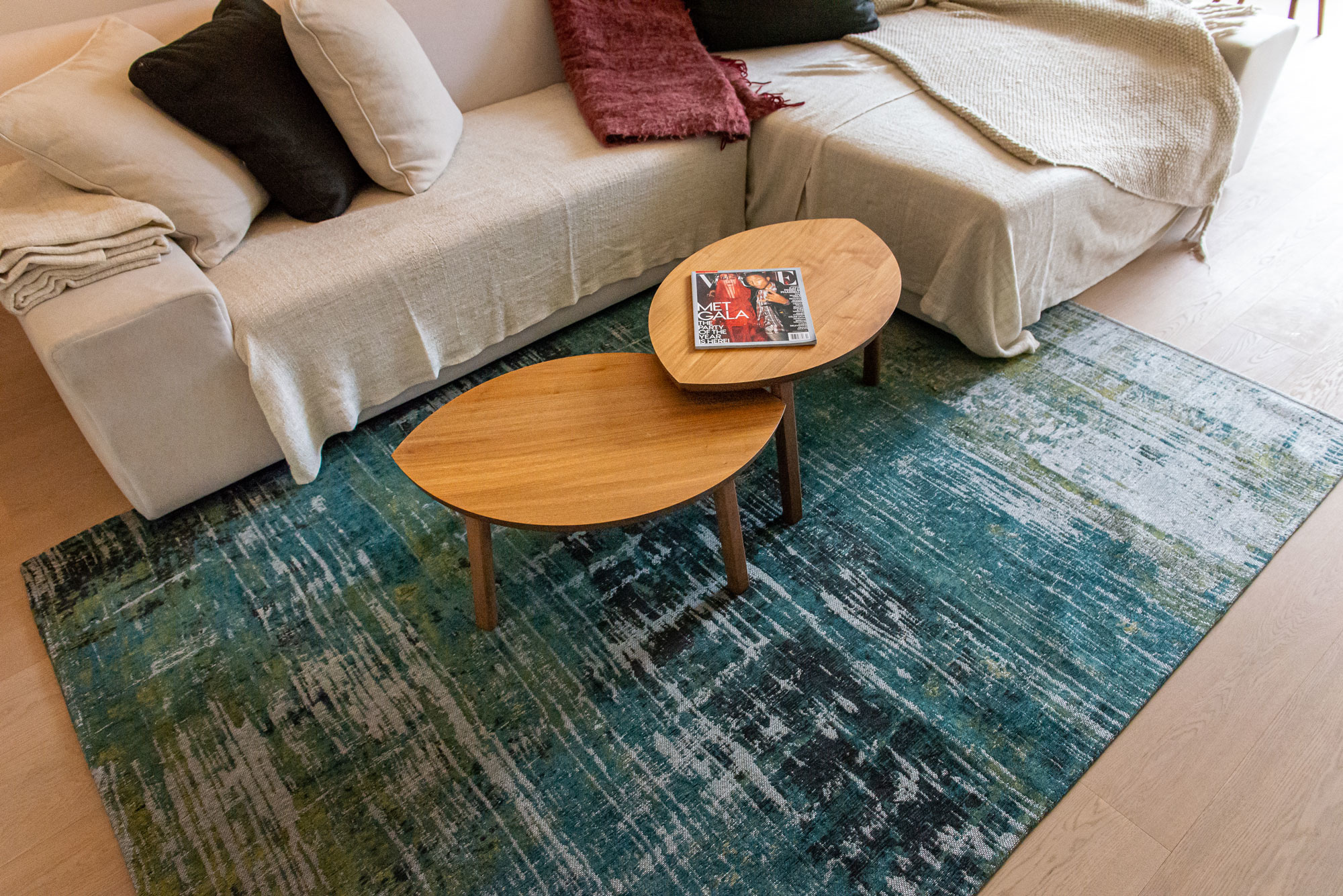 Abstract Flatwoven Blue Rug