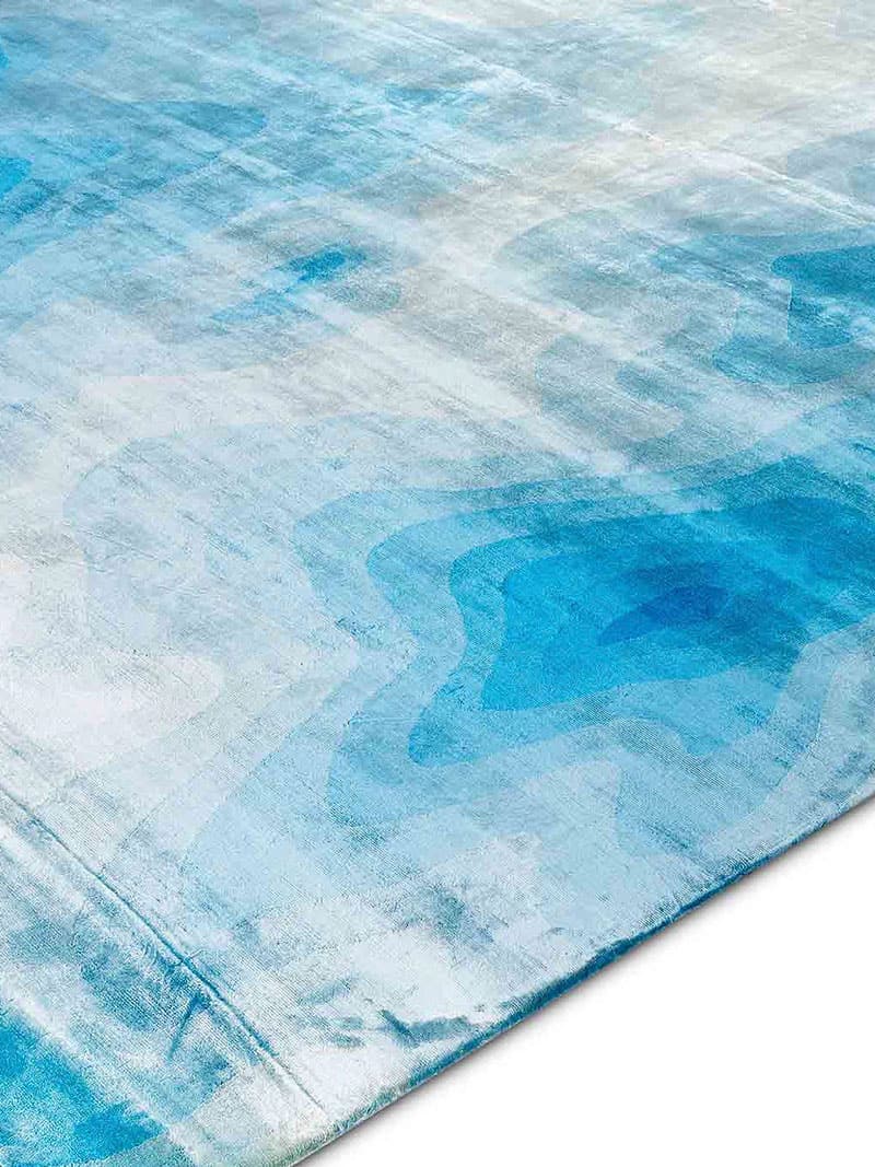 Ocean Blue Hand Knotted Rug