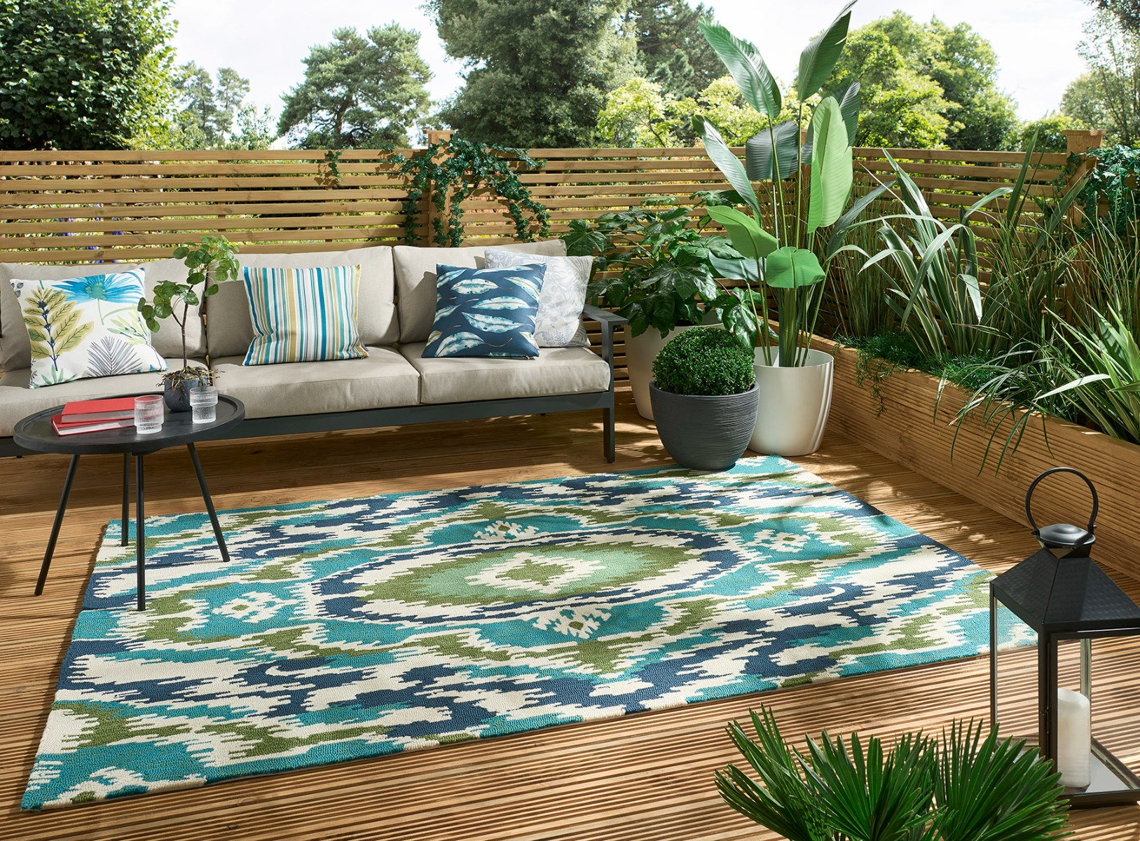 Blue Multi Outdoor Rug