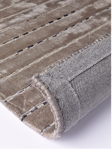 Striped Wool / Viscose Sitap Rug | Size: 6' 7