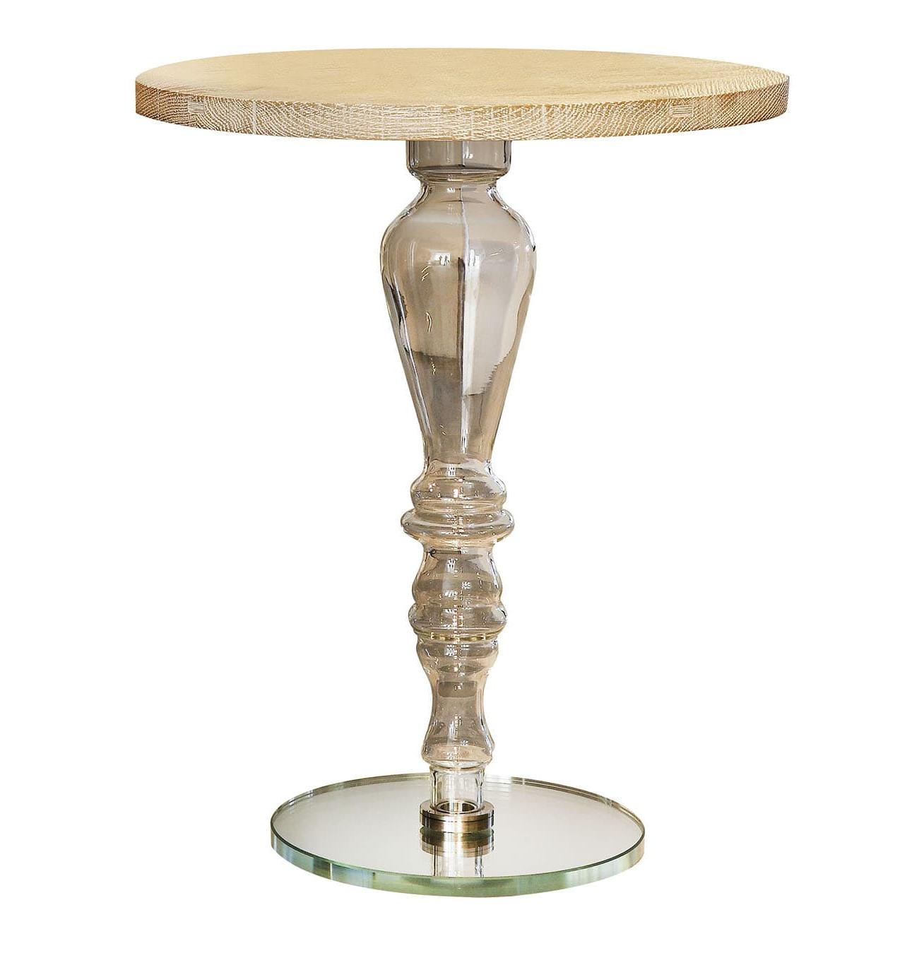 Sculptural Side Table with Glass Top