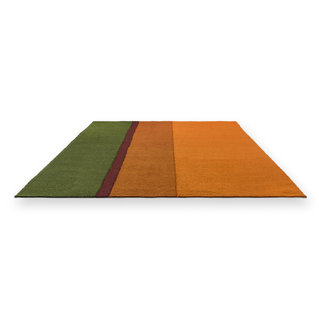 Stripe Green/Orange Outdoor Rug | Size: 8' 2