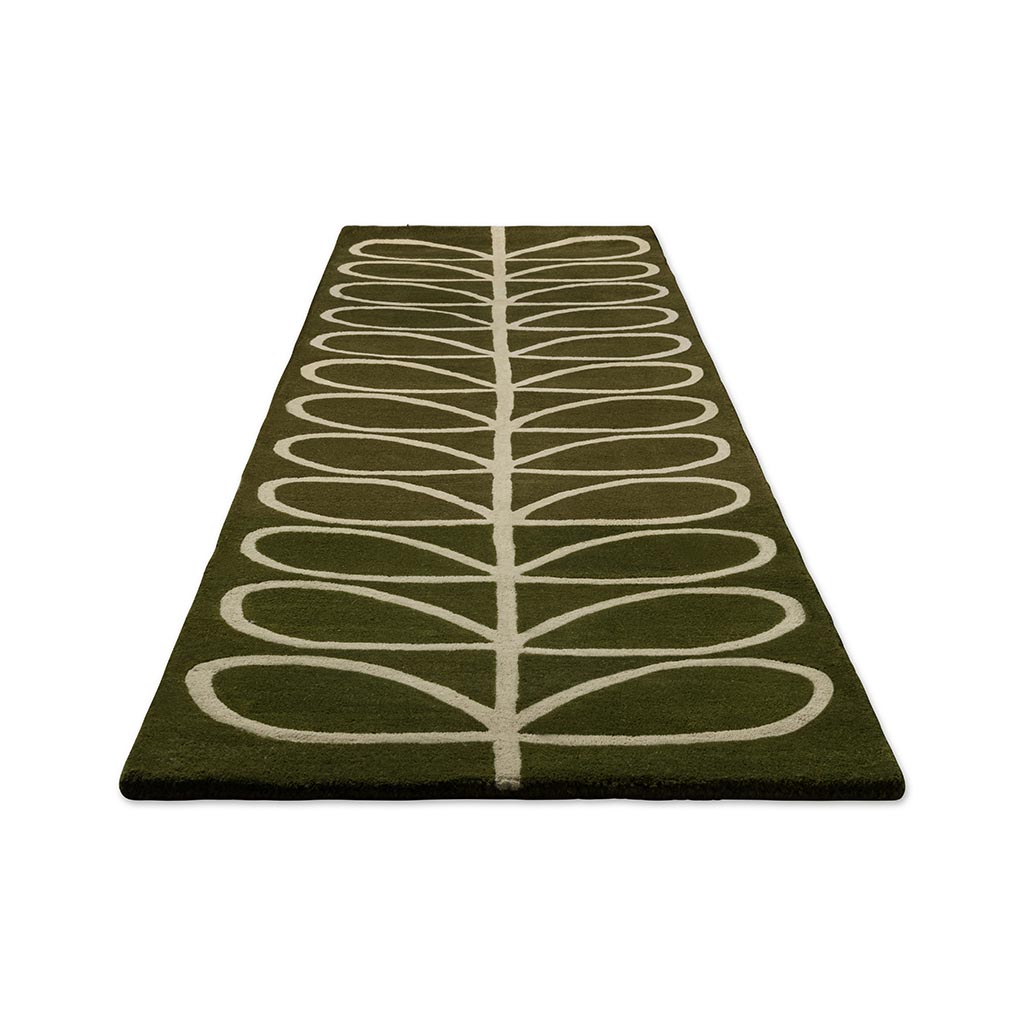 Linear Stem Olive Runner Rug